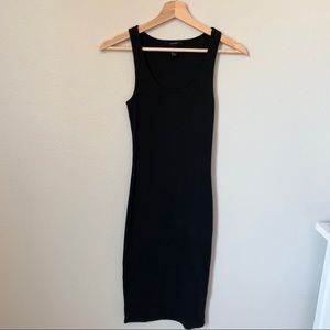 Forever 21 Ribbed Midi Black Dress
